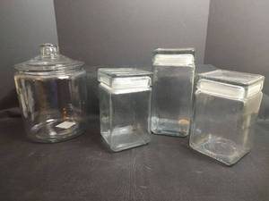 lot 701 image: Assorted Glass Storage Containers with Lids