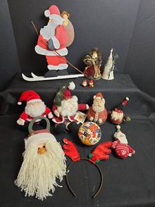 lot 757 image: Christmas Holiday Decorations - Santa Figurines, Ornaments, and Accessories