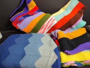 lot 790 image: Handmade Knitted Lap Throws