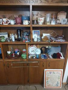 lot 860 image: Assorted Miscellaneous Lot, Counted Crossstitch, Candle Holders, Winter Wear and More