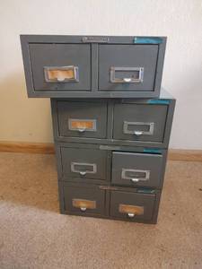 lot 864 image: Steelmaster Stackable CardDocument Cabinet, 2 Pieces