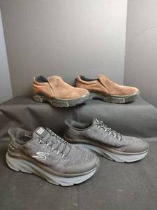 lot 911 image: Skechers DLux Walker Slip-On Shoes Size 10 and Ropers Suede Size 11