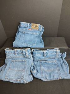 lot 912 image: Wrangler, 1 Pair and Blue Mountain, 2 Pair Denim Shorts, Size 38
