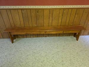 lot 950 image: 8ft. Wood Bench with Heart Cutout Design