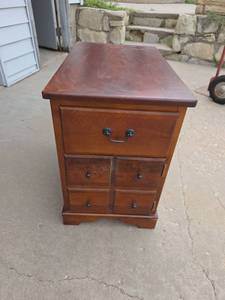 lot 1004 image: Wood Nightstand with Drawer and Cabinet Storage