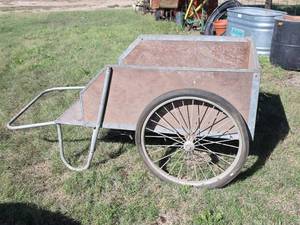 lot 1215 image: Hand Cart with Wood Bed and Metal Frame