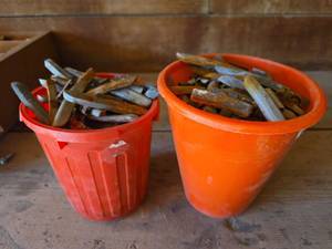 lot 1234 image: 2 pails of Lead Scrap Pieces for Melting
