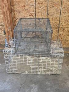 lot 1505 image: Wire Mesh Bait Cage and Wire Animal Cage