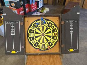 lot 1537 image: Cricket Dartboard Cabinet with Scoring Panels