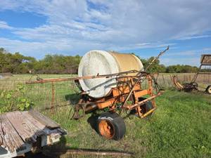 lot 2022 image: Lely Clark Pull-Type Field Sprayer with Tank and Boom- See Description for removal information.