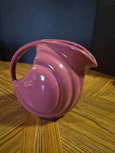 lot 28 image: Pink Ceramic Pitcher with Handle and Spout