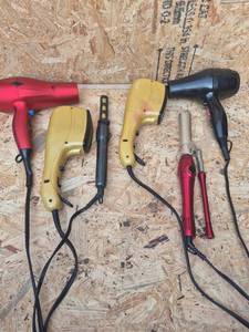 lot 206 image: Lot of 5 Corded Hair Dryers and Styling Tools - Preowned - Need Cleaned