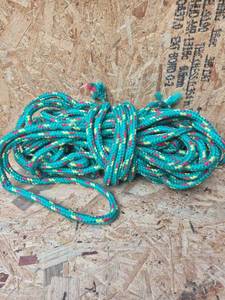 lot 218 image: Braided Rope Turquoise Red Yellow 50 ft Approx