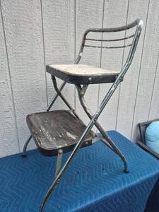 lot 231 image: Two-Step Folding Stool with Handle
