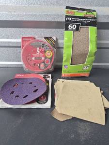 lot 246 image: Sanding Disc and Sheet Sandpaper Lot Diablo Gator 113 60 Grit