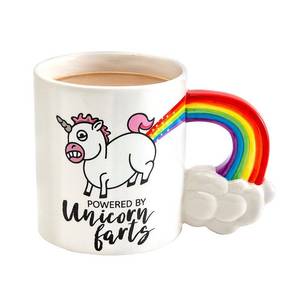 lot 286 image: BigMouth Inc Unicorn Farts Mug  Ceramic Cup for Coffee and Tea with Handle  Funny Magical Novelty Cup