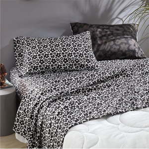 lot 306 image: Urban Shop 6 Piece Black and White Floral Mix and Match Sheet Set  TwinXL