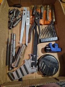 lot 317 image: Mixed Hand Tools Lot Pliers Wrenches Drill Bits Tube Cutter