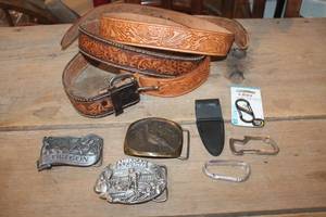 lot 2779 image: Leather Belts, Buckles and More