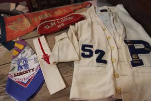 lot 2781 image: Antique 1952s School Sweater some damage and More