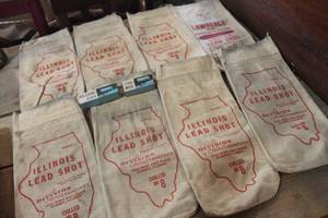 lot 2838 image: Vintage Lead Shot Canvas Bags and More