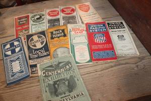 lot 2841 image: Antique Railroad Time Tables & More