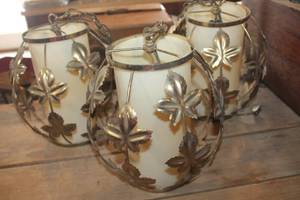 lot 2866 image: Vintage MCM Pendant Lights untested