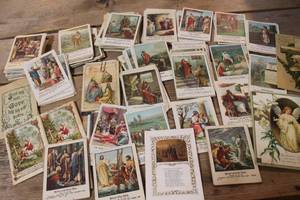 lot 2898 image: Antqiue German Holy Cards
