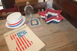 lot 2905 image: Vintage Red, White and Blue Hat and More