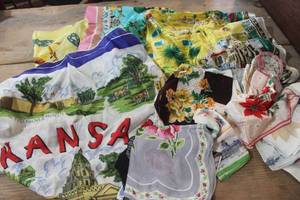 lot 2931 image: Vintage Hankies and Scarves