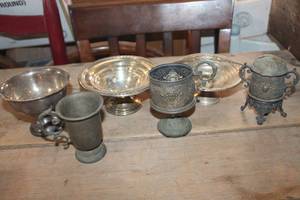 lot 2975 image: Vintage Metal Cups and More