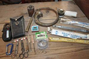 lot 2991 image: Vintage Car Horn, Car Compass & More