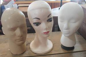 lot 3023 image: Vintage Styrofoam Head Forms
