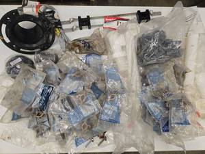 lot 11658 image: Ground Clamps, Replacement Flange, Waste Direct Connects, Full Clamps with Nails - Bulk Plumbing Lot