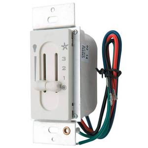 lot 11666 image: Hunter White Sliding Wall Control For Fan And Lights - Model 27182 - Lot of 2