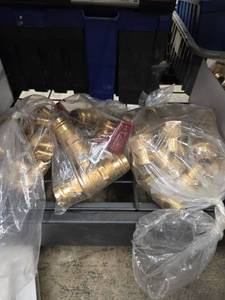 lot 11694 image: Brass Plumbing Fittings Lot Multiple Connectors Adapters Elbows