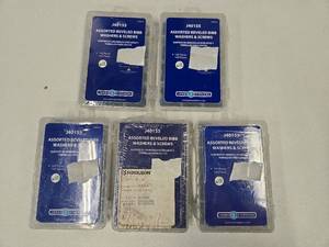 lot 11712 image: Jones Stephens Assorted Beveled Bibb Washers &amp Screws - Model J40155 - 160 Pieces - Lot of 5