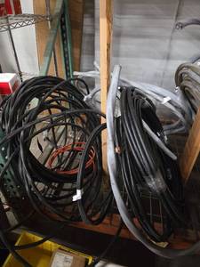 lot 18756 image: Electrical Power Cables Lot Multiple Coils Black and Red