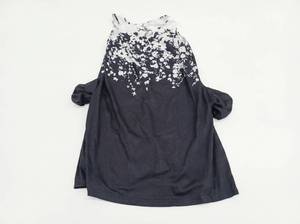 lot 18358 image: Black Floral Print Sleeveless Dress, Size Large