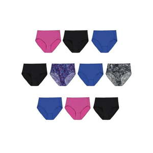 lot 18376 image: Hanes Womens Cool Comfort Microfiber Brief Underwear,  10-Pack, Size 9