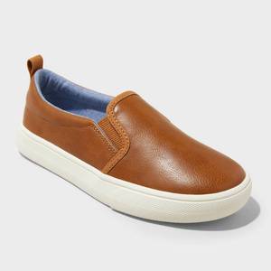 lot 18412 image: Cat & Jack Boys Rune Slip-On Sneakers Cognac Size 13