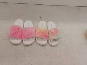lot 18429 image: Portand Fuzzy Slide Slippers, Set of 2