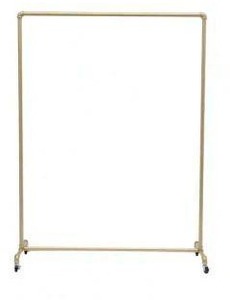 lot 18465 image: YIYIBYUS Gold Iron Clothes Rack Hanging Rod Freestanding Pipe Garment Rack 47.2 in. W x 63 in. H