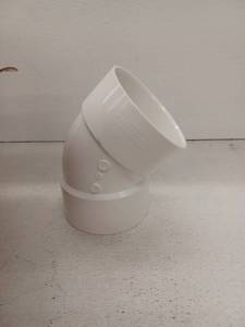 lot 18503 image: 6 Inch PVC Elbow Pipe Fittings, 3 Pack
