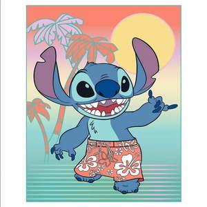 lot 18507 image: Disney Stitch Raschel Blanket TwinFull 60x80