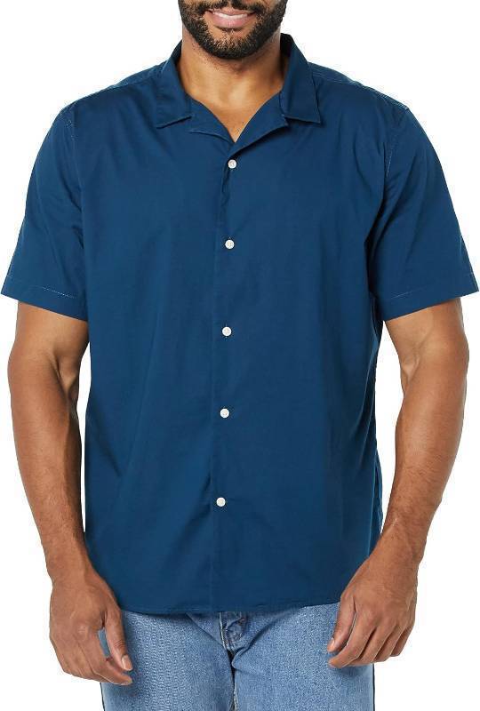 lot 65501 image: Amazon Essentials Mens Vacation Cotton Button-Down Short Sleeve Resort Shirt