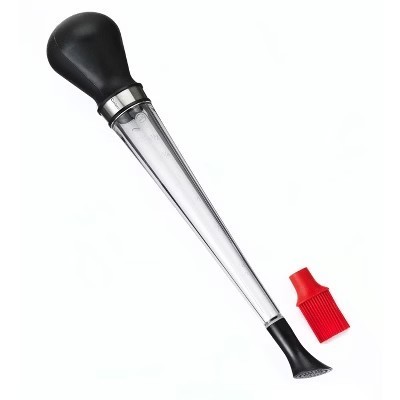 lot 65788 image: Cuisipro 2-in-1 Baster With Silicone Brush Head and Shower Attachment, Black