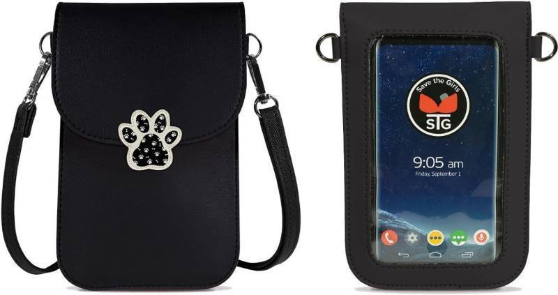 lot 65831 image: Save the Girls RFID Cell Phone Purse Crossbody Bag for Women, Touch Screen  RFID Touch-Screen Crossbody Phone Purse Holds Phone, Cards & Cash. Adjustable Zippered Pockets. Hands-Free Bag for Women.