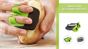 lot 14002 image: NEW Finger Peeler for Potatoes Carrots Finger Grip Palm Double-Sided Blade