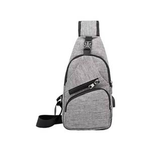 lot 43706 image: NEW Crossbody bag Sling Chest Bag Shoulder Pack With USB Charging Port for phone GREY